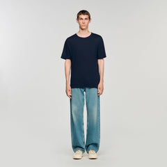 Certified linen T-shirt Navy Blue Sandro Men