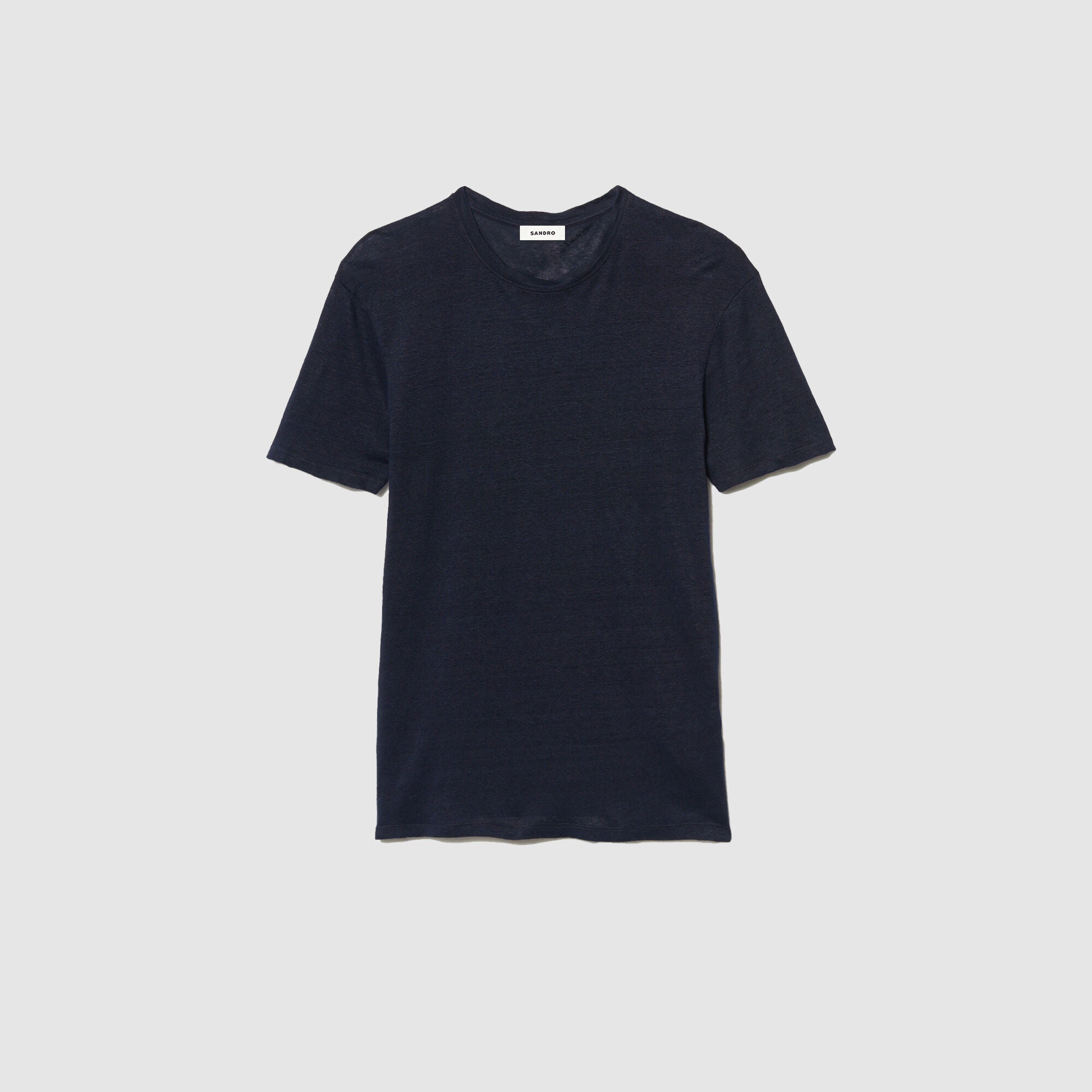 Certified linen T-shirt Navy Blue Sandro Men