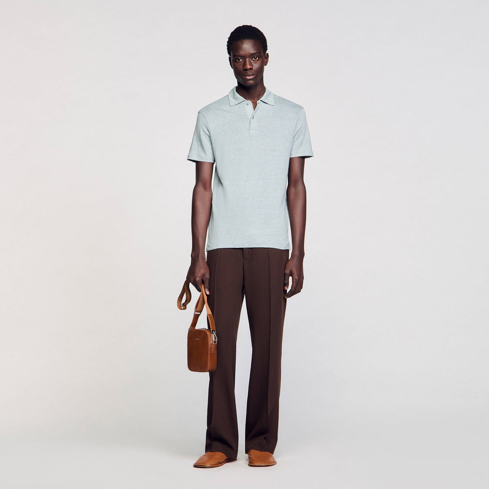 Linen polo shirt Chambray Sandro Men