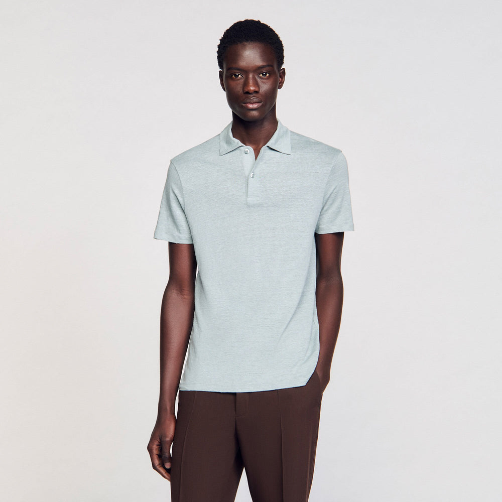 Linen polo shirt Chambray Sandro Men