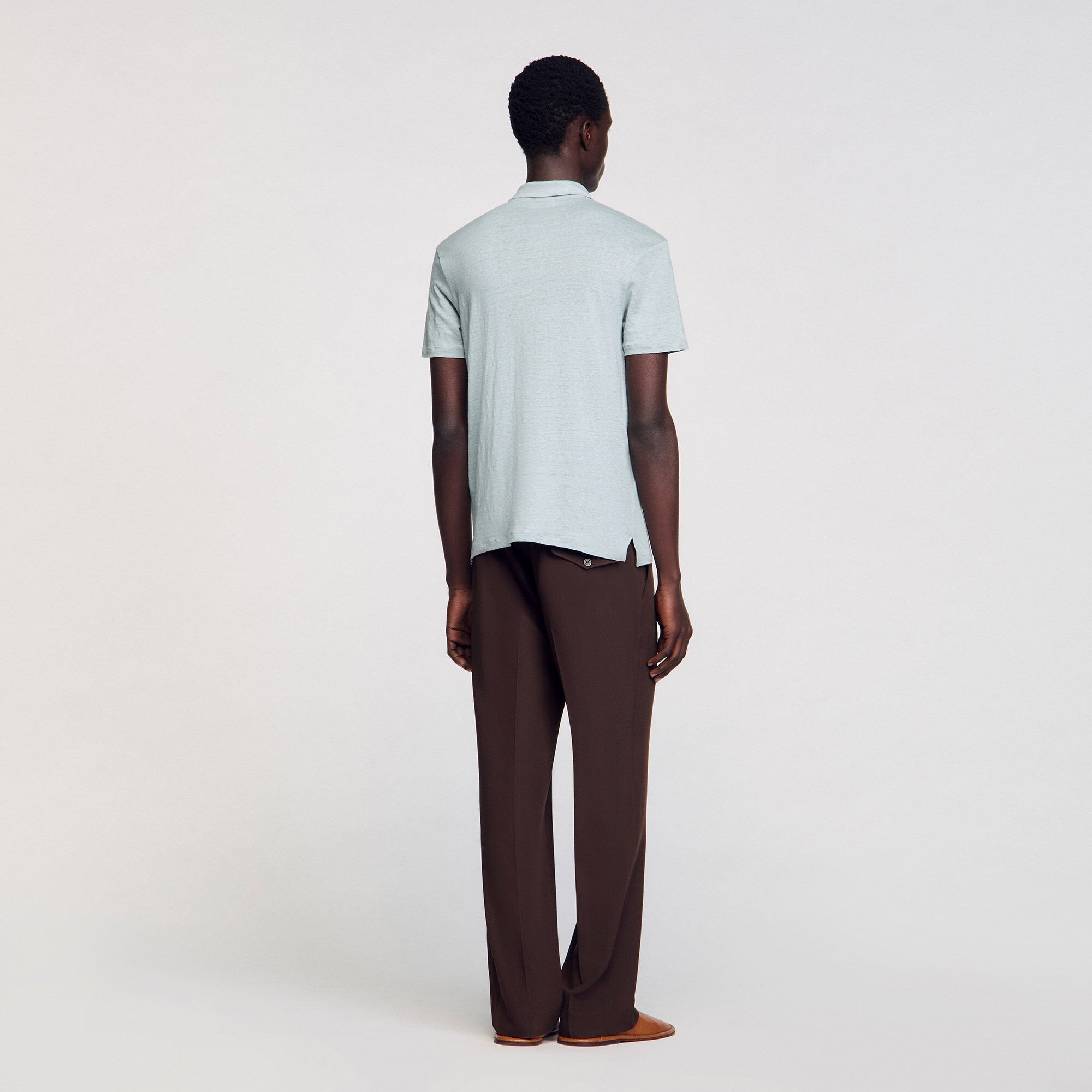 Linen polo shirt Chambray Sandro Men