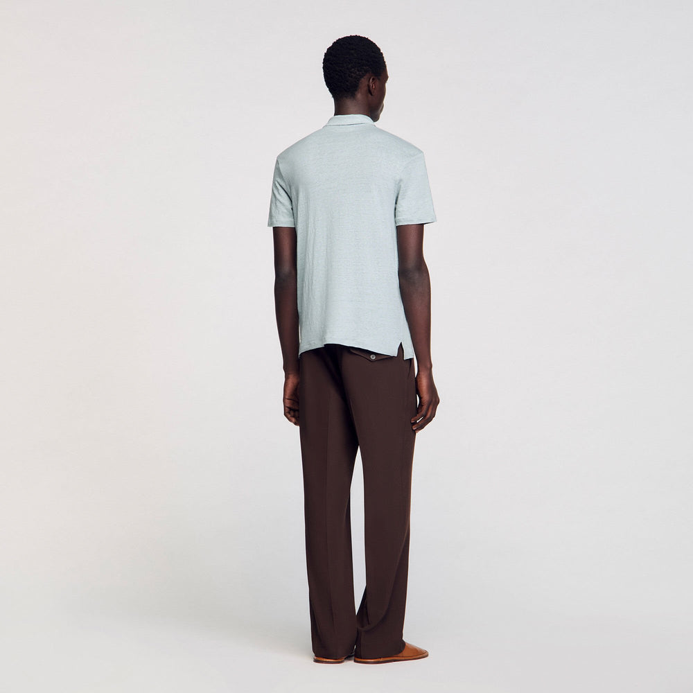 Linen polo shirt Chambray Sandro Men