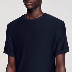 Mock neck T-shirt Midnight Blue Sandro Men