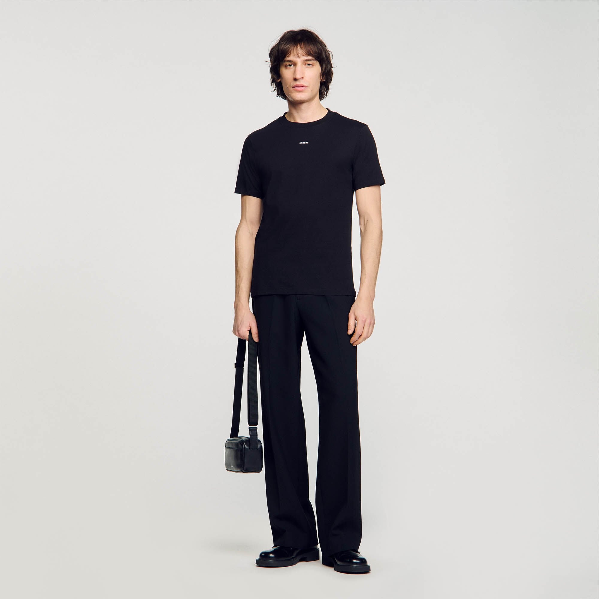 Short-sleeved T-shirt Black Sandro Men