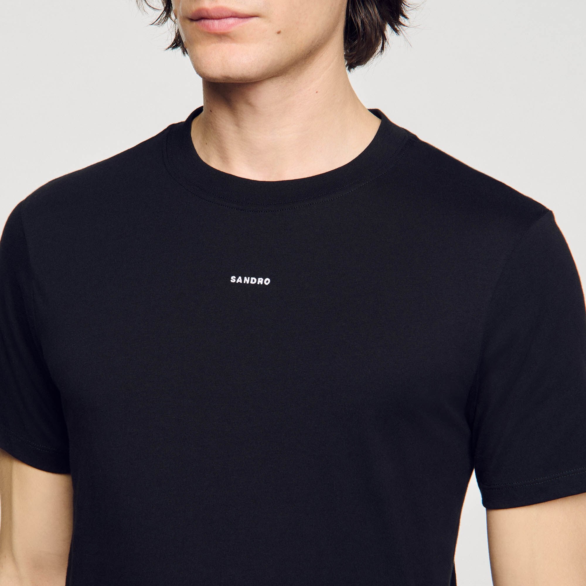 Short-sleeved T-shirt Black Sandro Men