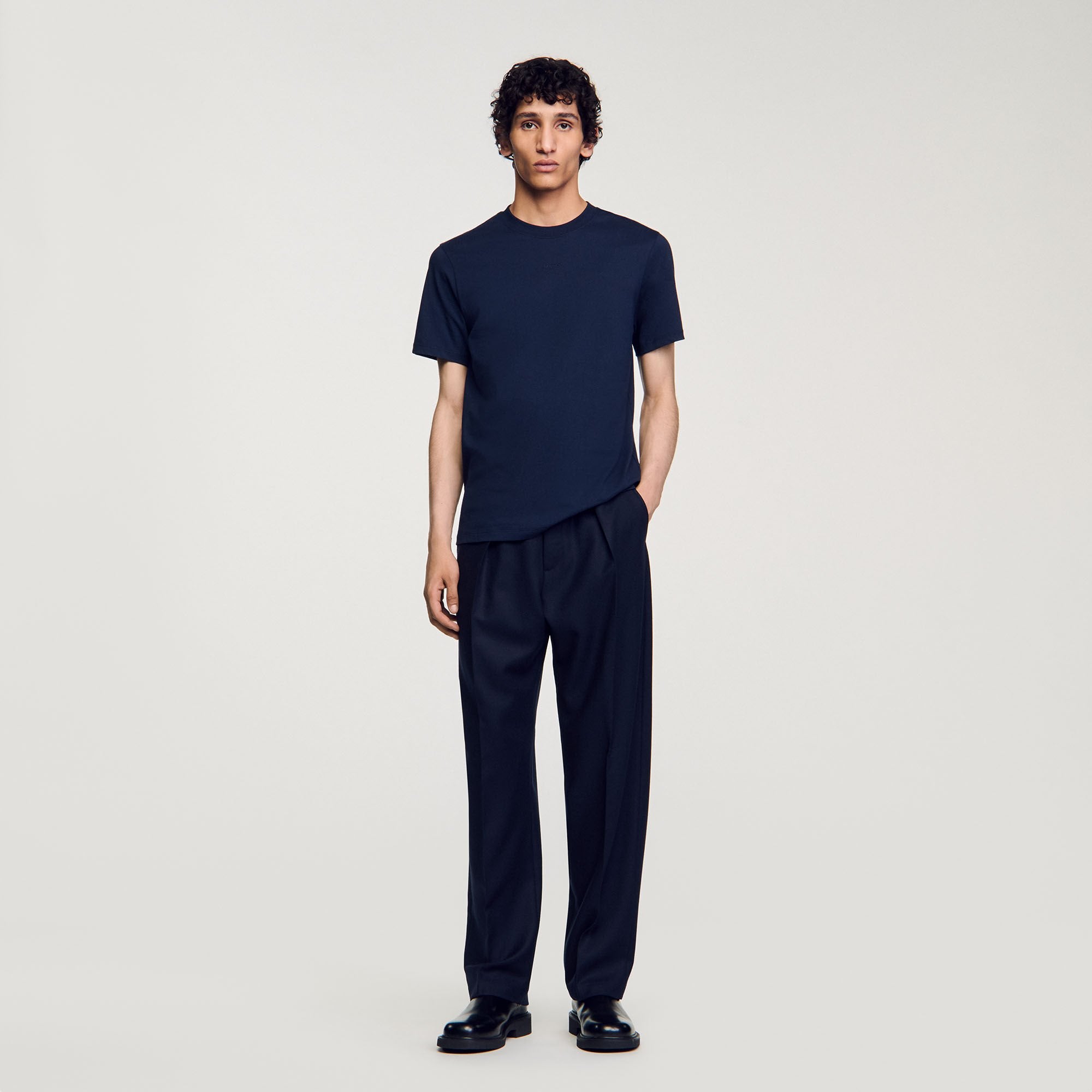 Short-sleeved T-shirt Navy Blue Sandro Men