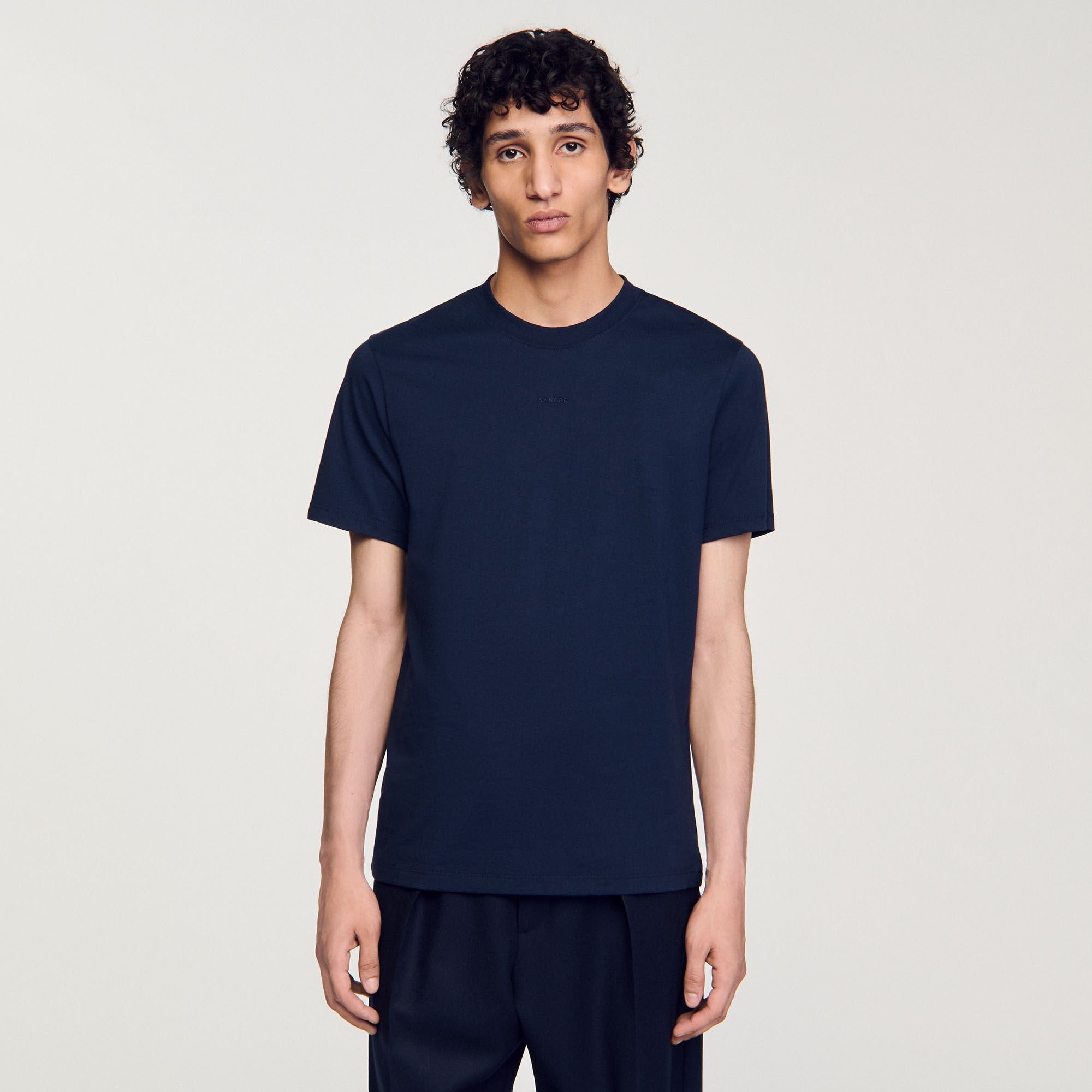 Short-sleeved T-shirt Navy Blue Sandro Men
