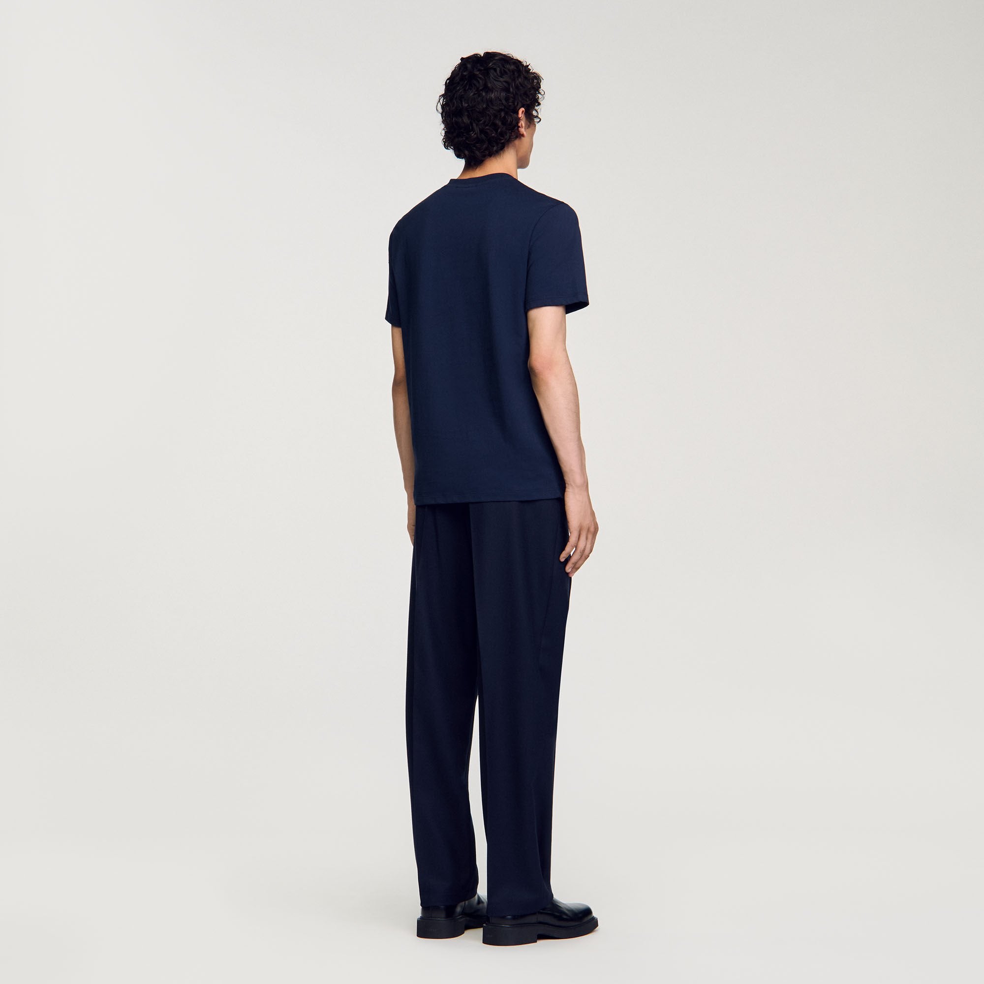 Short-sleeved T-shirt Navy Blue Sandro Men