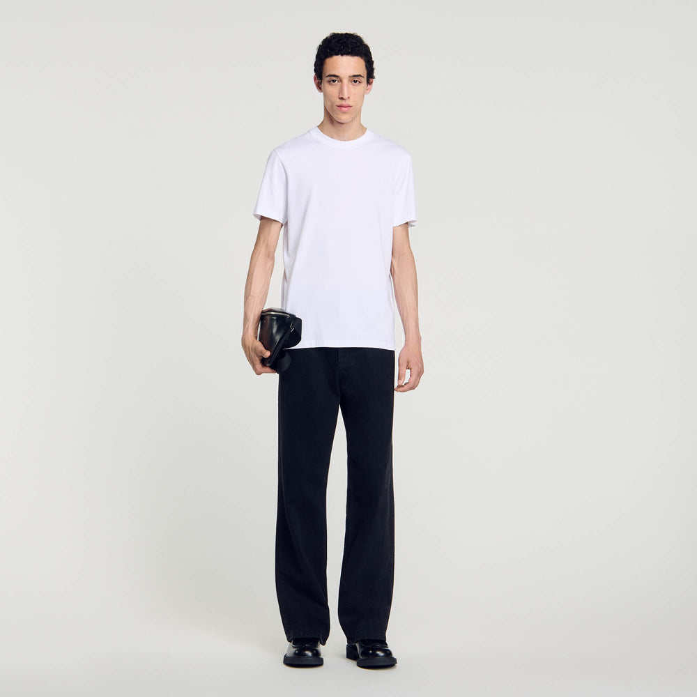 Cotton T-shirt White Sandro Men