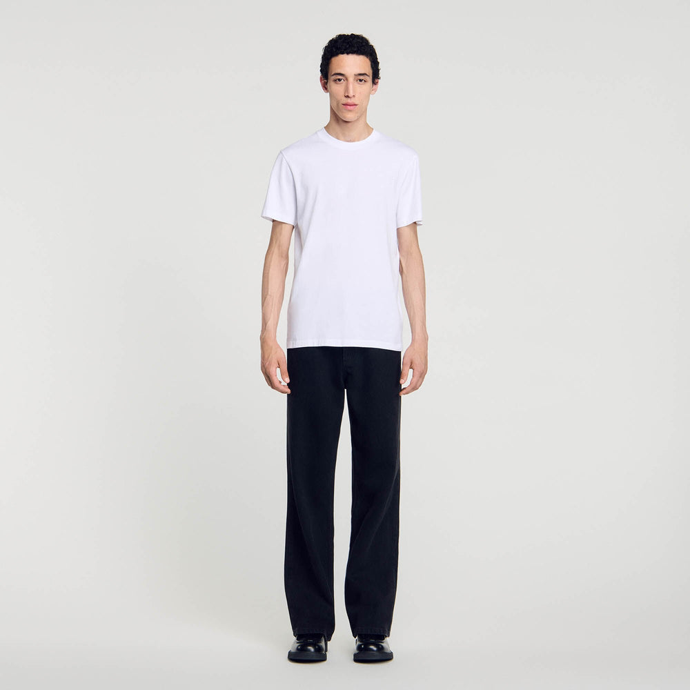 Cotton T-shirt White Sandro Men