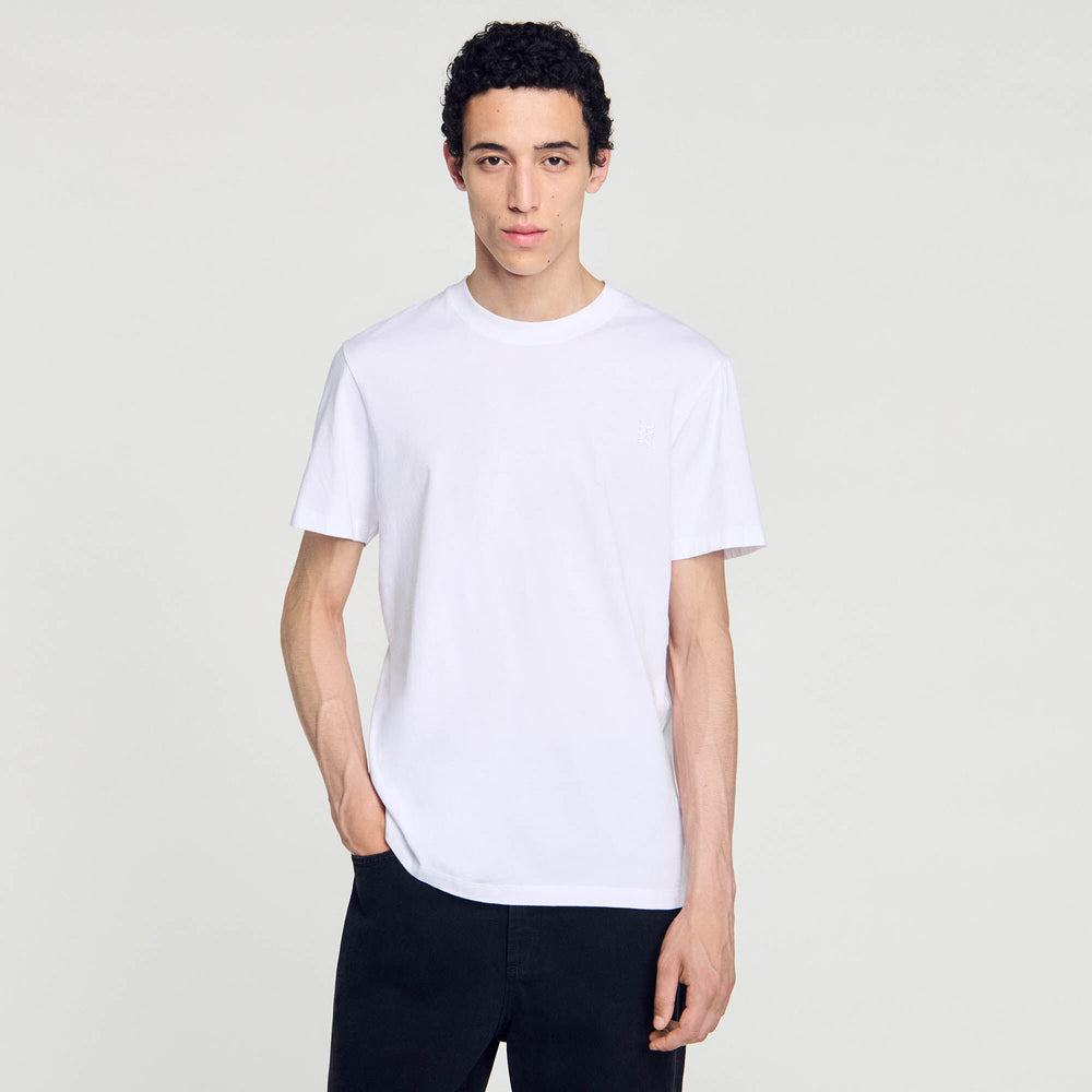Cotton T-shirt White Sandro Men