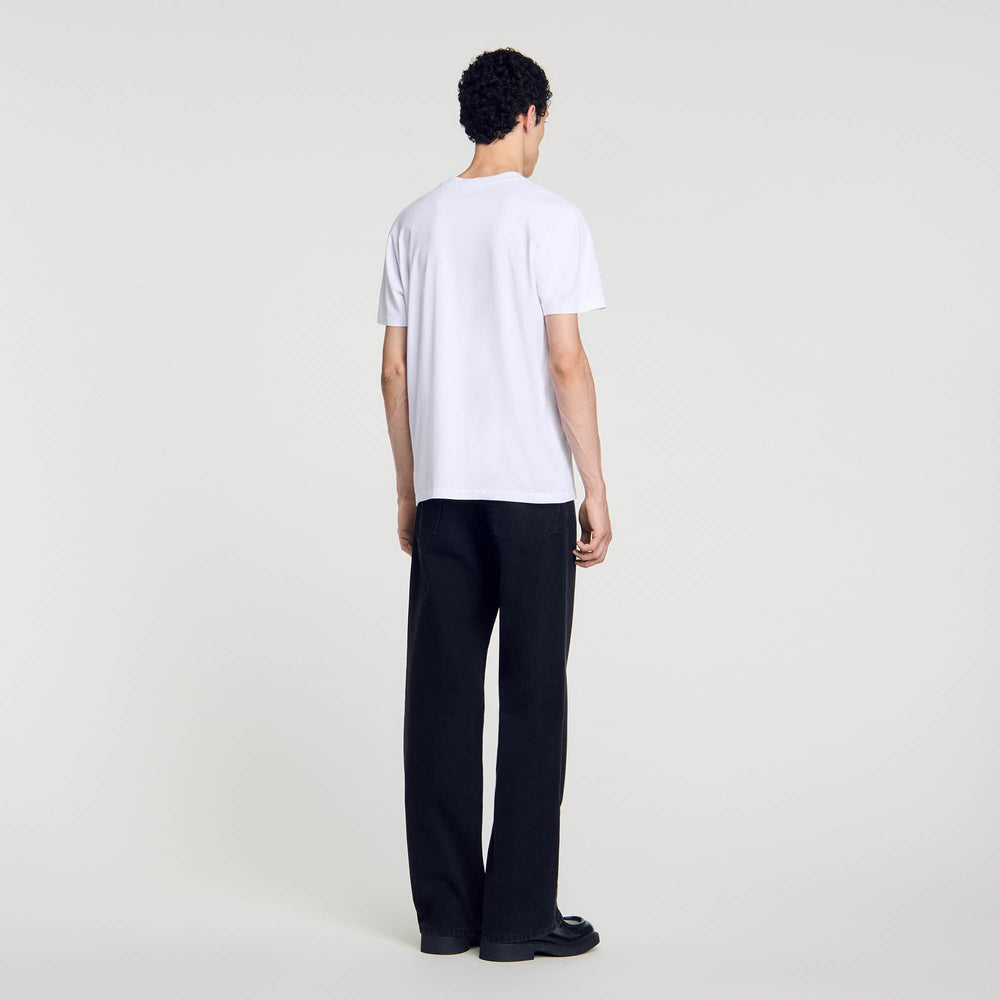Cotton T-shirt White Sandro Men