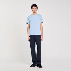 Cotton T-shirt Blue Sky Sandro Men