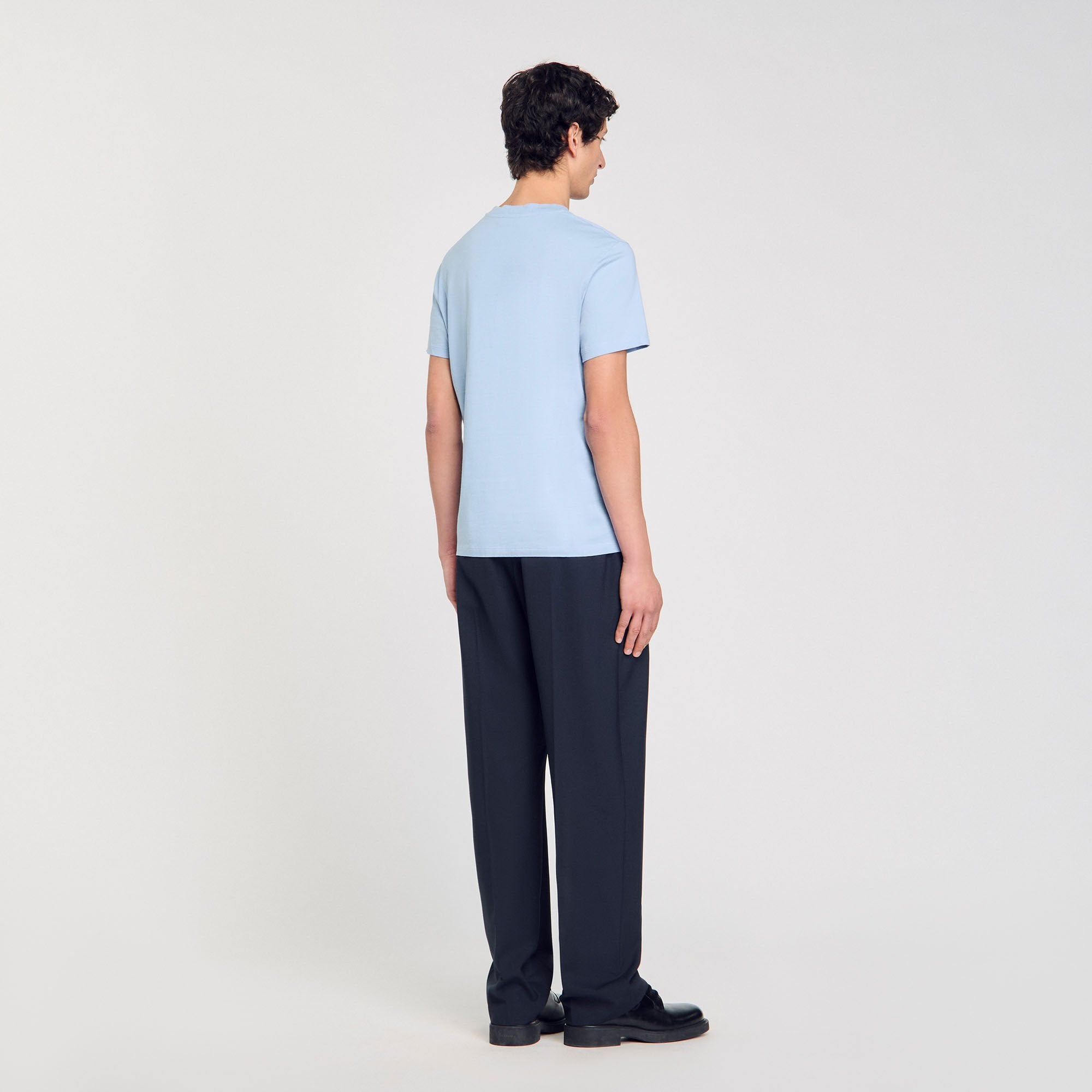 Cotton T-shirt Blue Sky Sandro Men