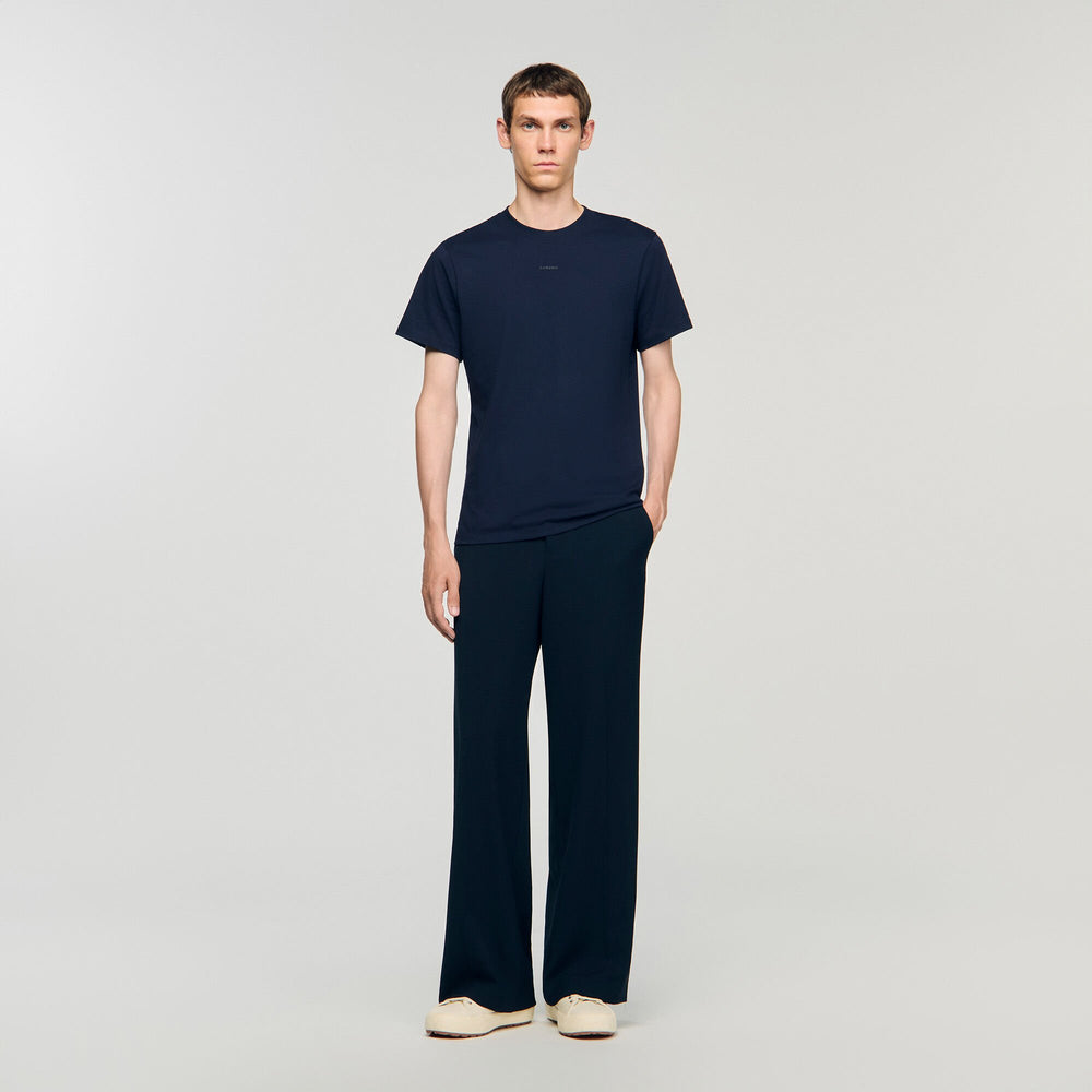 Cotton T-shirt with logo Midnight Blue Sandro Men