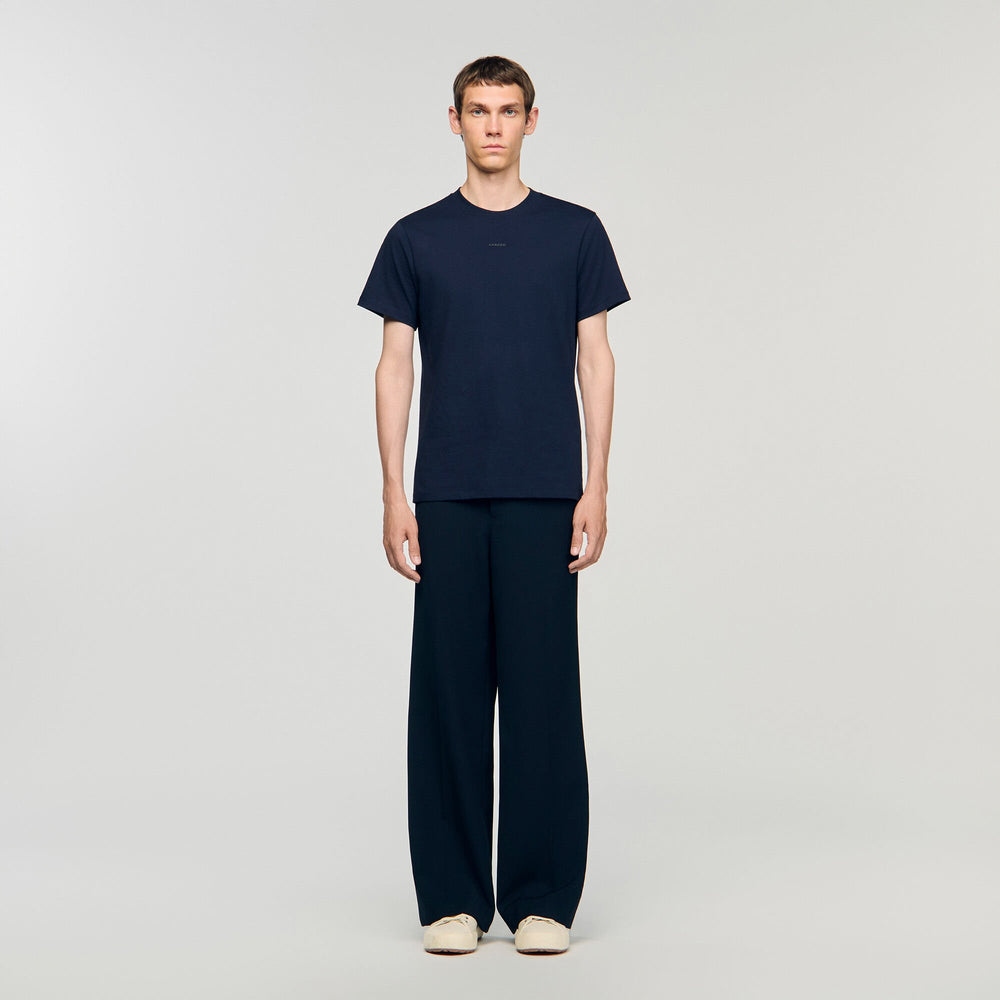 Cotton T-shirt with logo Midnight Blue Sandro Men