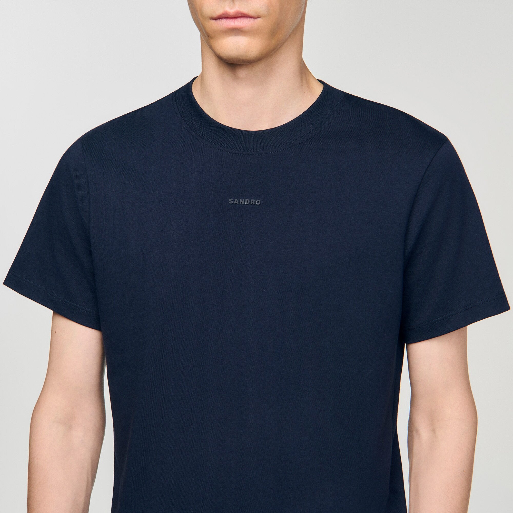 Cotton T-shirt with logo Midnight Blue Sandro Men
