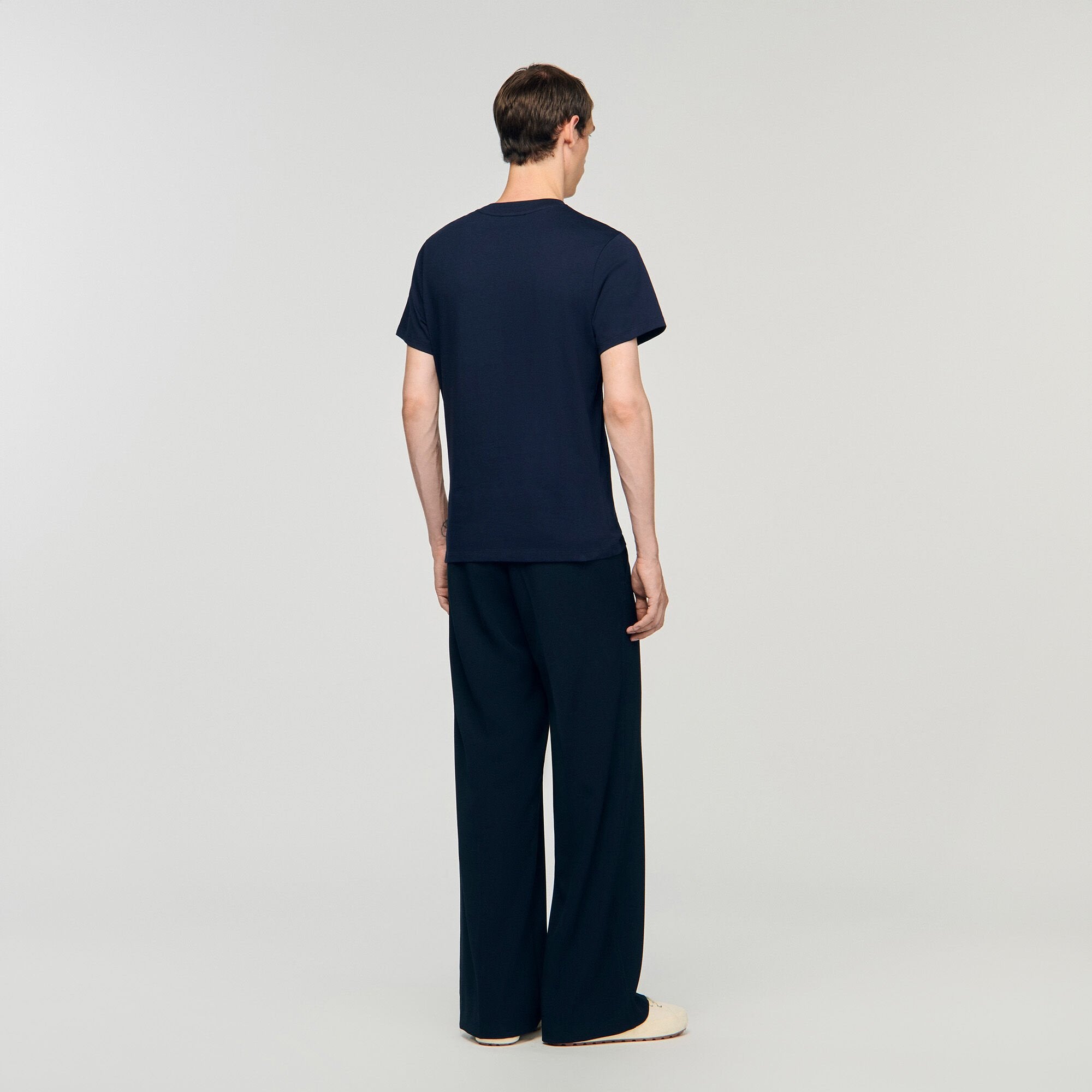 Cotton T-shirt with logo Midnight Blue Sandro Men