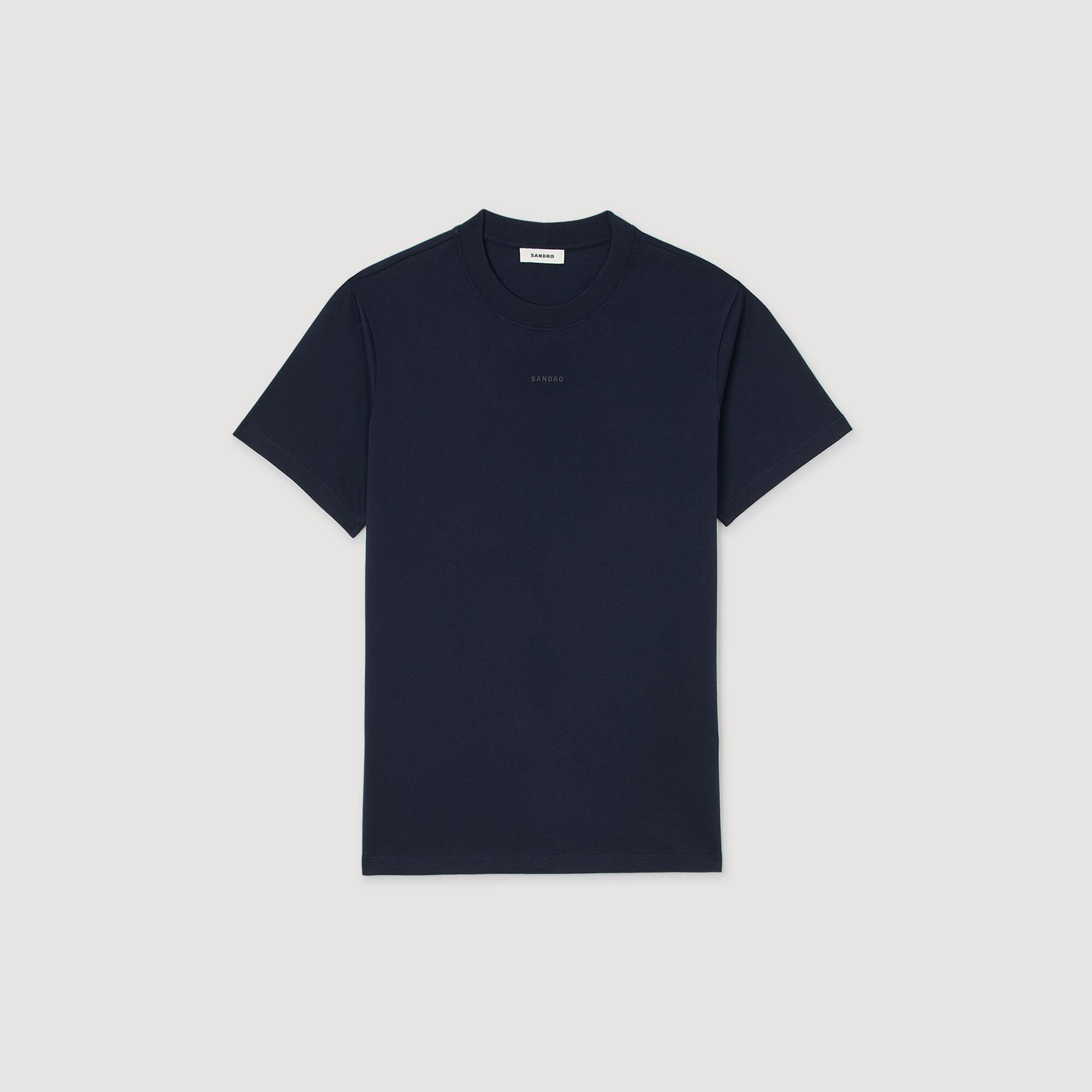 Cotton T-shirt with logo Midnight Blue Sandro Men