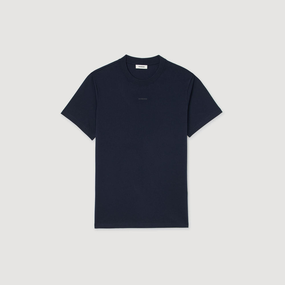 Cotton T-shirt with logo Midnight Blue Sandro Men
