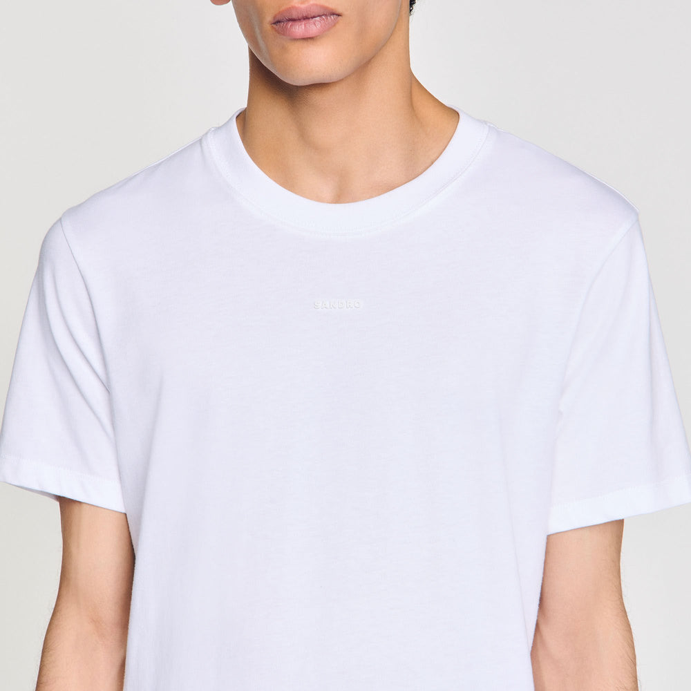 Cotton T-shirt with logo Optic White Sandro Men