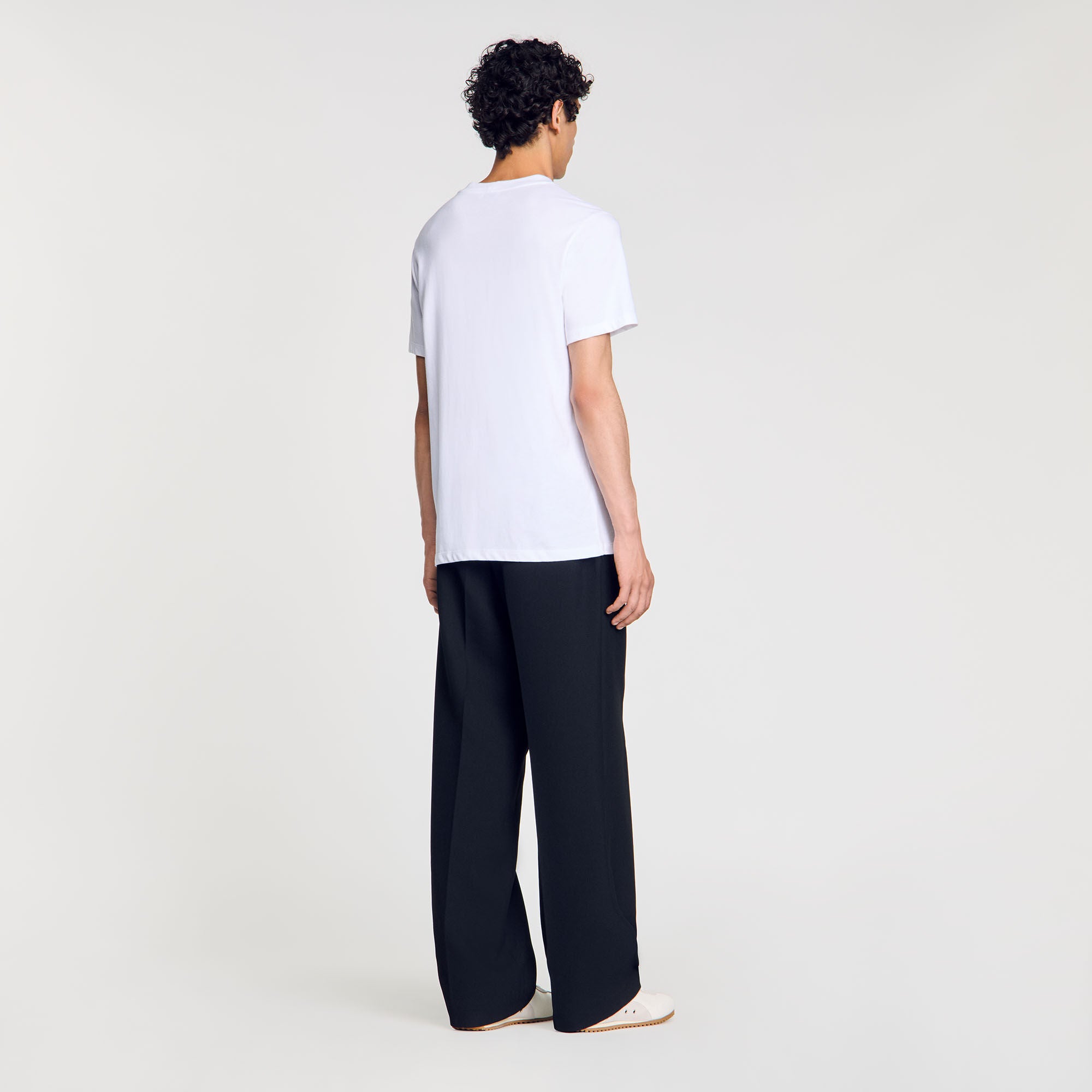 Cotton T-shirt with logo Optic White Sandro Men