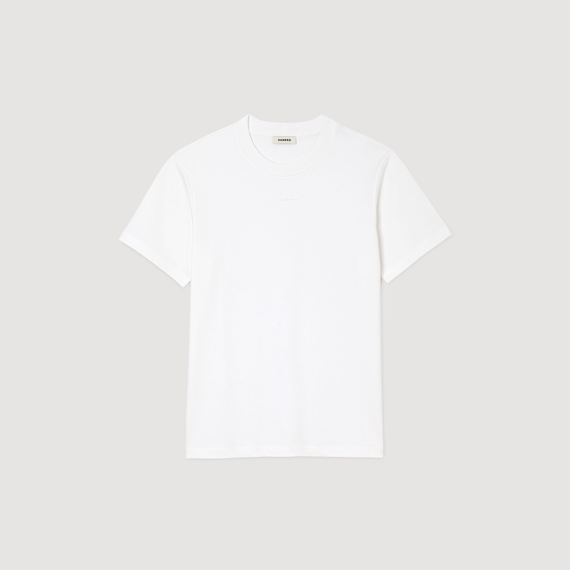 Cotton T-shirt with logo Optic White Sandro Men