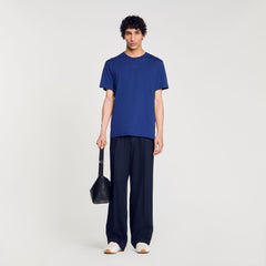 Cotton T-shirt with logo Royal Blue Sandro Men