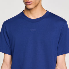 Cotton T-shirt with logo Royal Blue Sandro Men