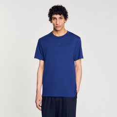 Cotton T-shirt with logo Royal Blue Sandro Men