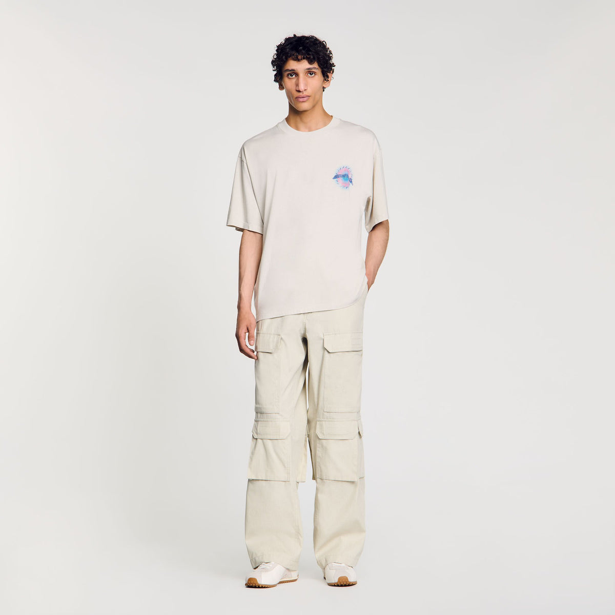 Sun motif T-shirt Vintage White Sandro Men