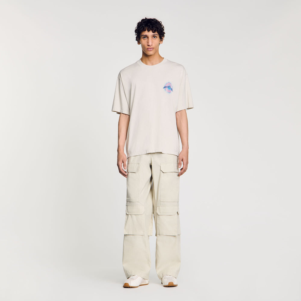 Sun motif T-shirt Vintage White Sandro Men