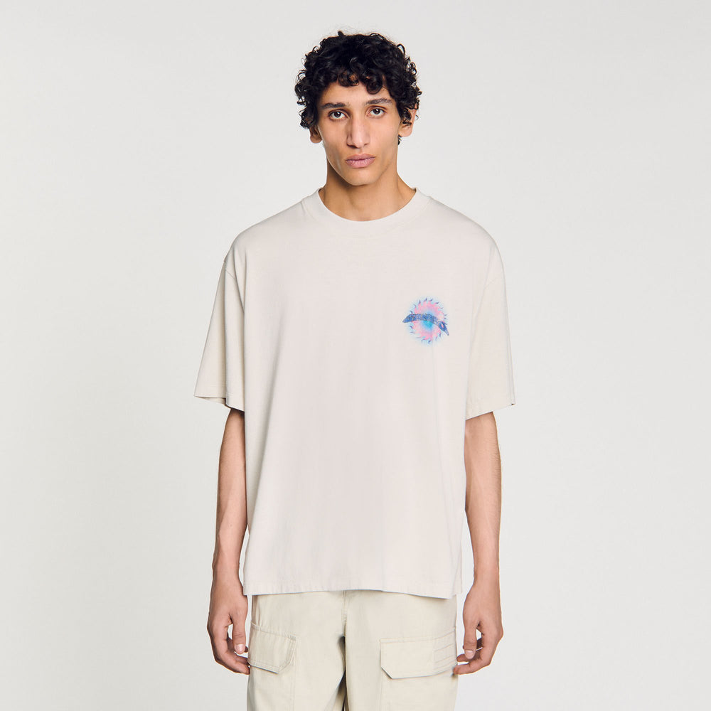 Sun motif T-shirt Vintage White Sandro Men