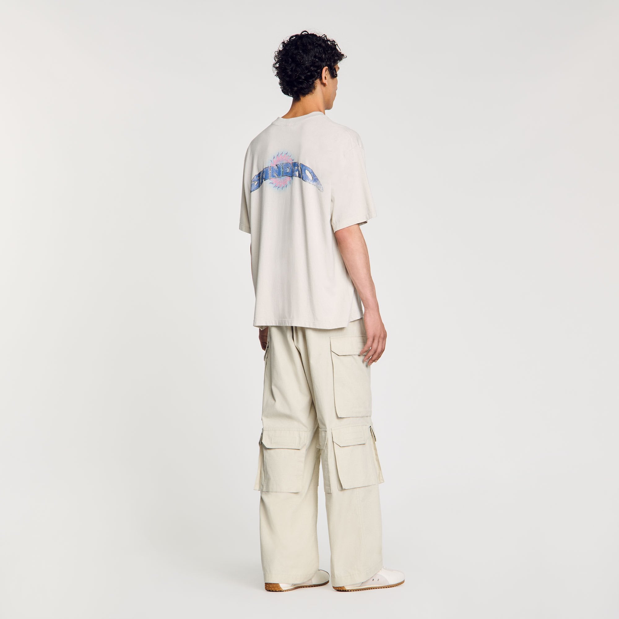Sun motif T-shirt Vintage White Sandro Men