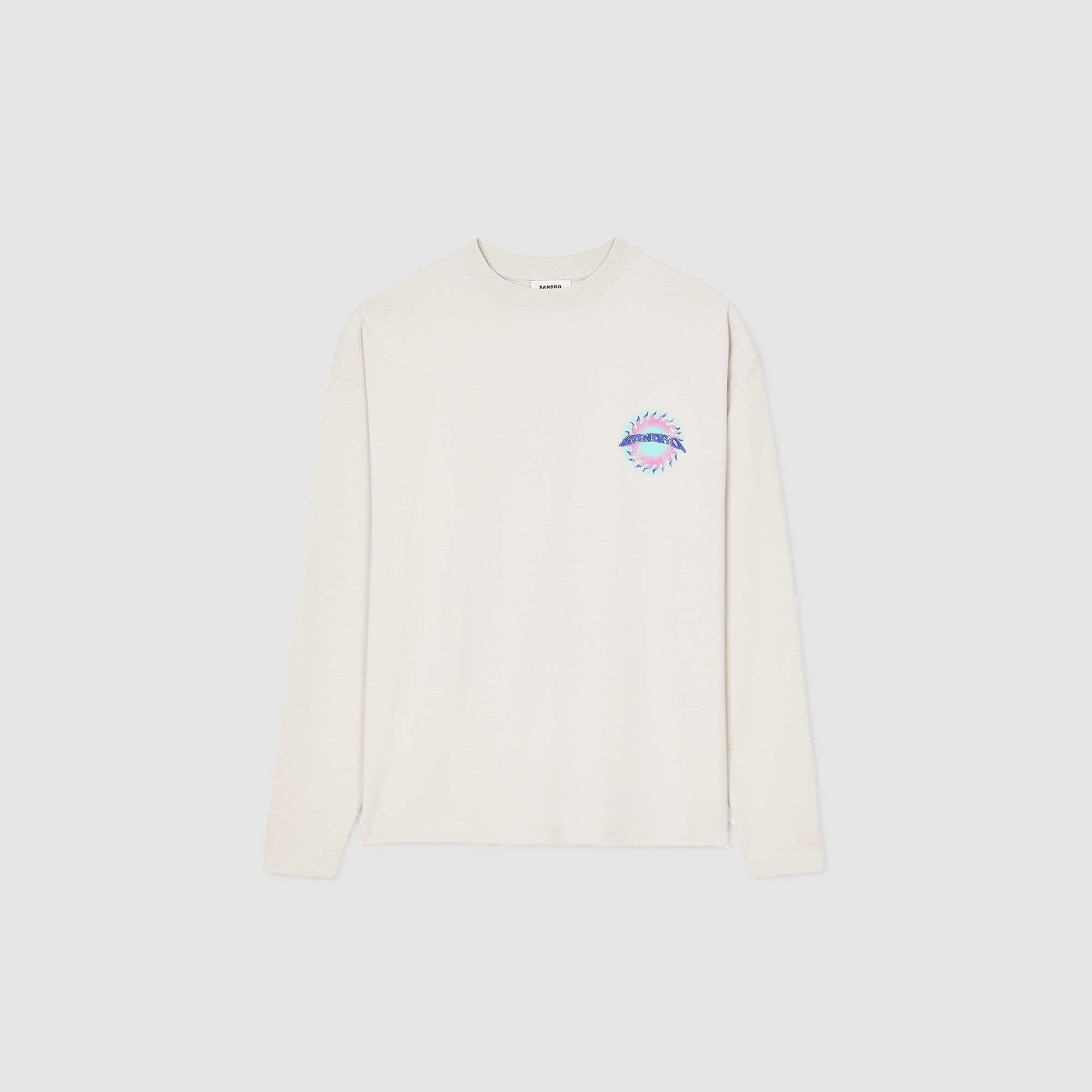 Sun motif T-shirt Vintage White Sandro Men