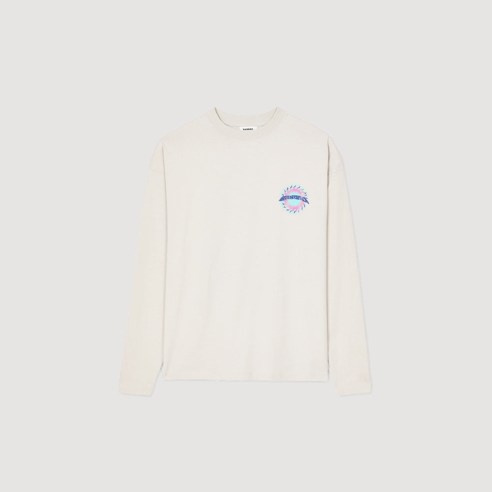 Sun motif T-shirt Vintage White Sandro Men