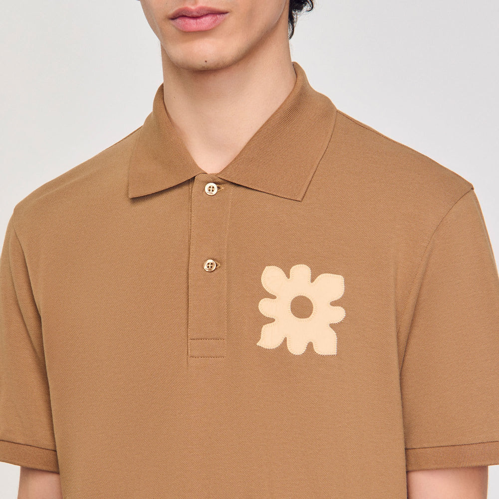 Polo shirt with flower patch Nut Sandro Men