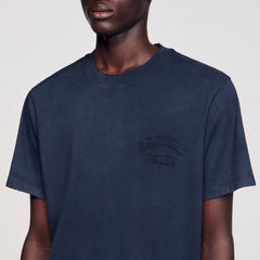 Worn-effect T-shirt Navy Blue Sandro Men