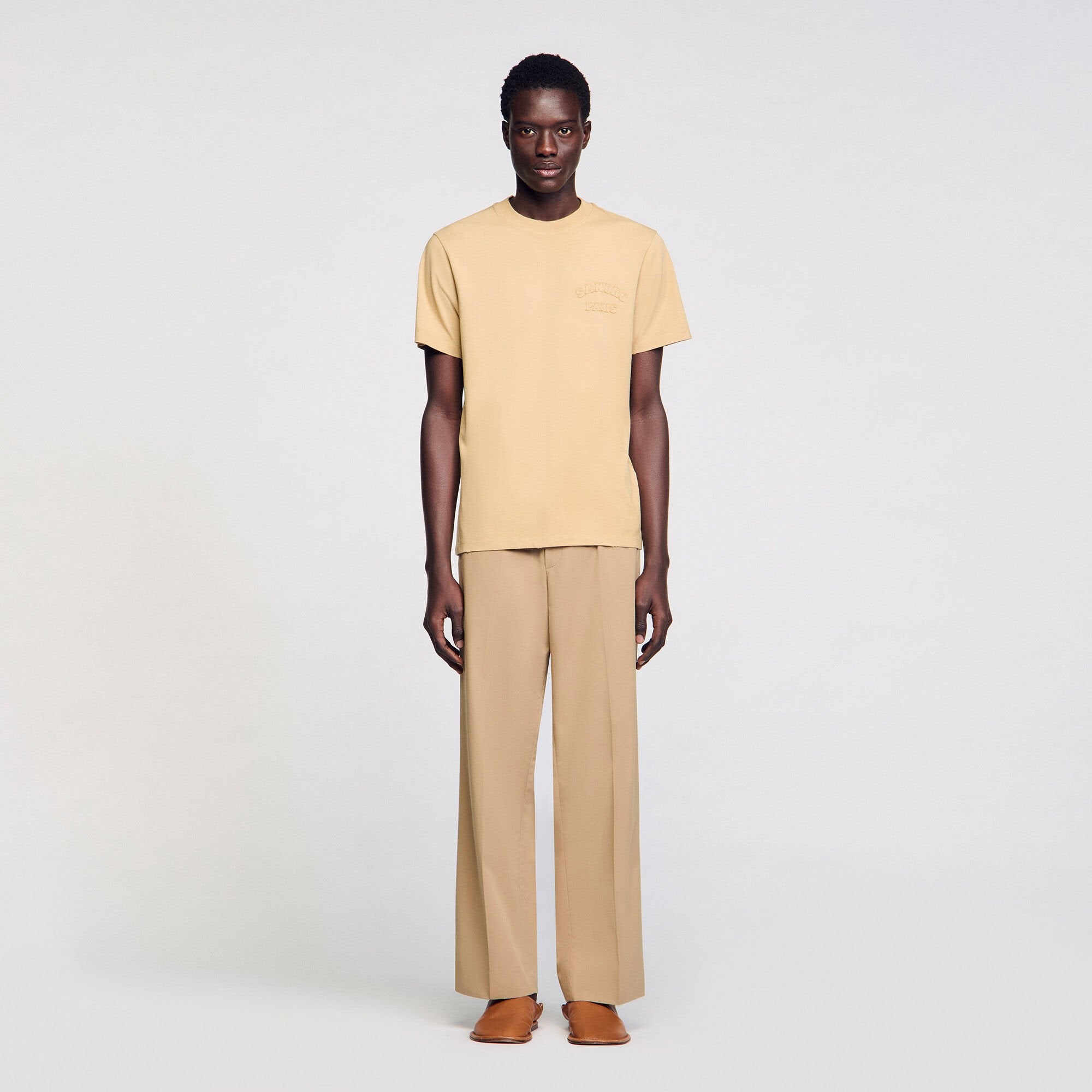 Worn-effect T-shirt Sand. Sandro Men