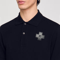 Cotton polo shirt Black Sandro Men
