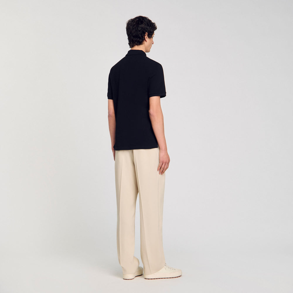 Cotton polo shirt Black Sandro Men