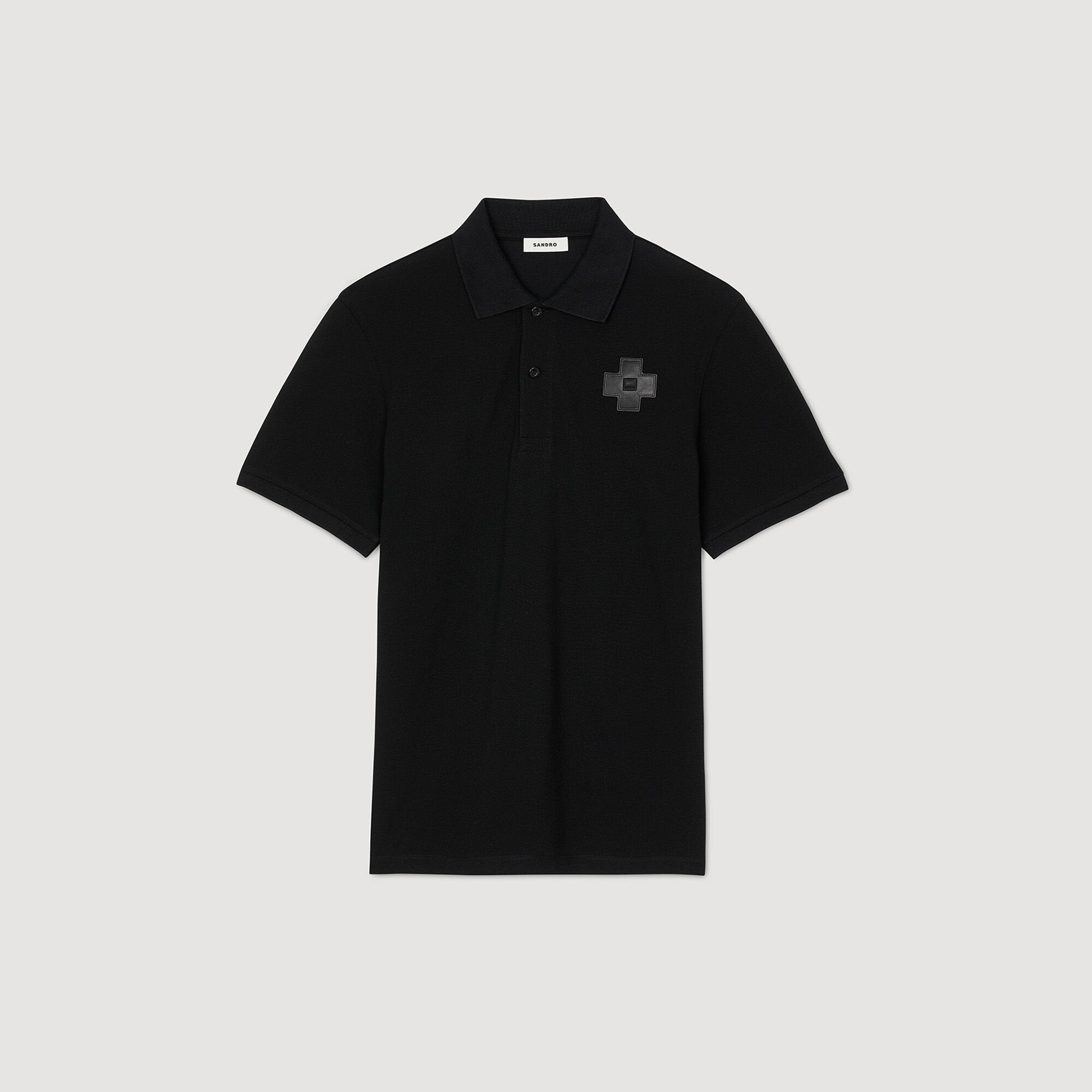 Cotton polo shirt Black Sandro Men