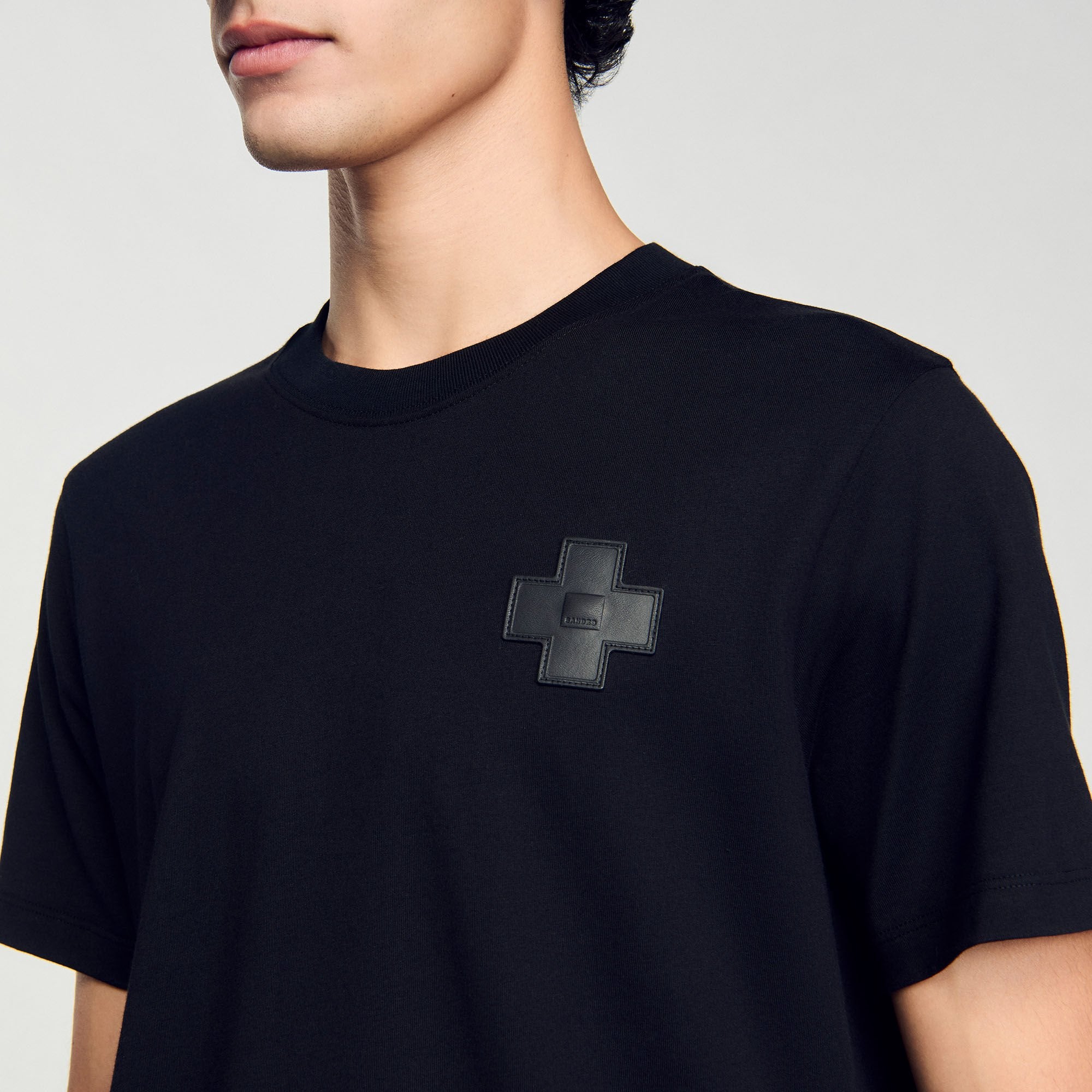 Cross T-shirt Black Sandro Men