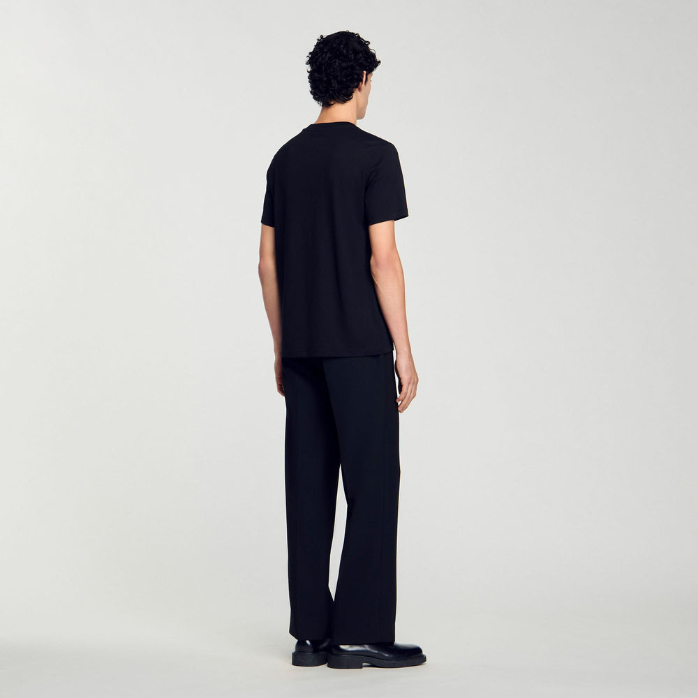 Cross T-shirt Black Sandro Men