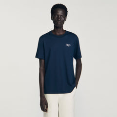 T-shirt with appliqué logo Midnight Blue Sandro Men