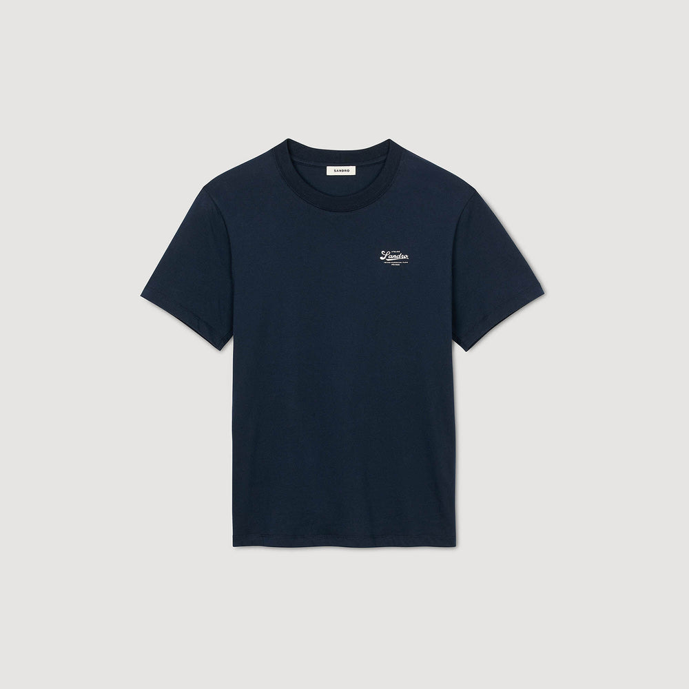 T-shirt with appliqué logo Midnight Blue Sandro Men