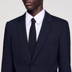 Classic wool suit jacket Navy Blue Sandro Men