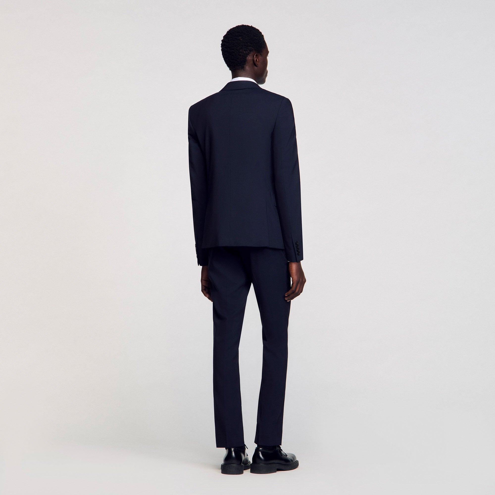 Classic wool suit jacket Navy Blue Sandro Men