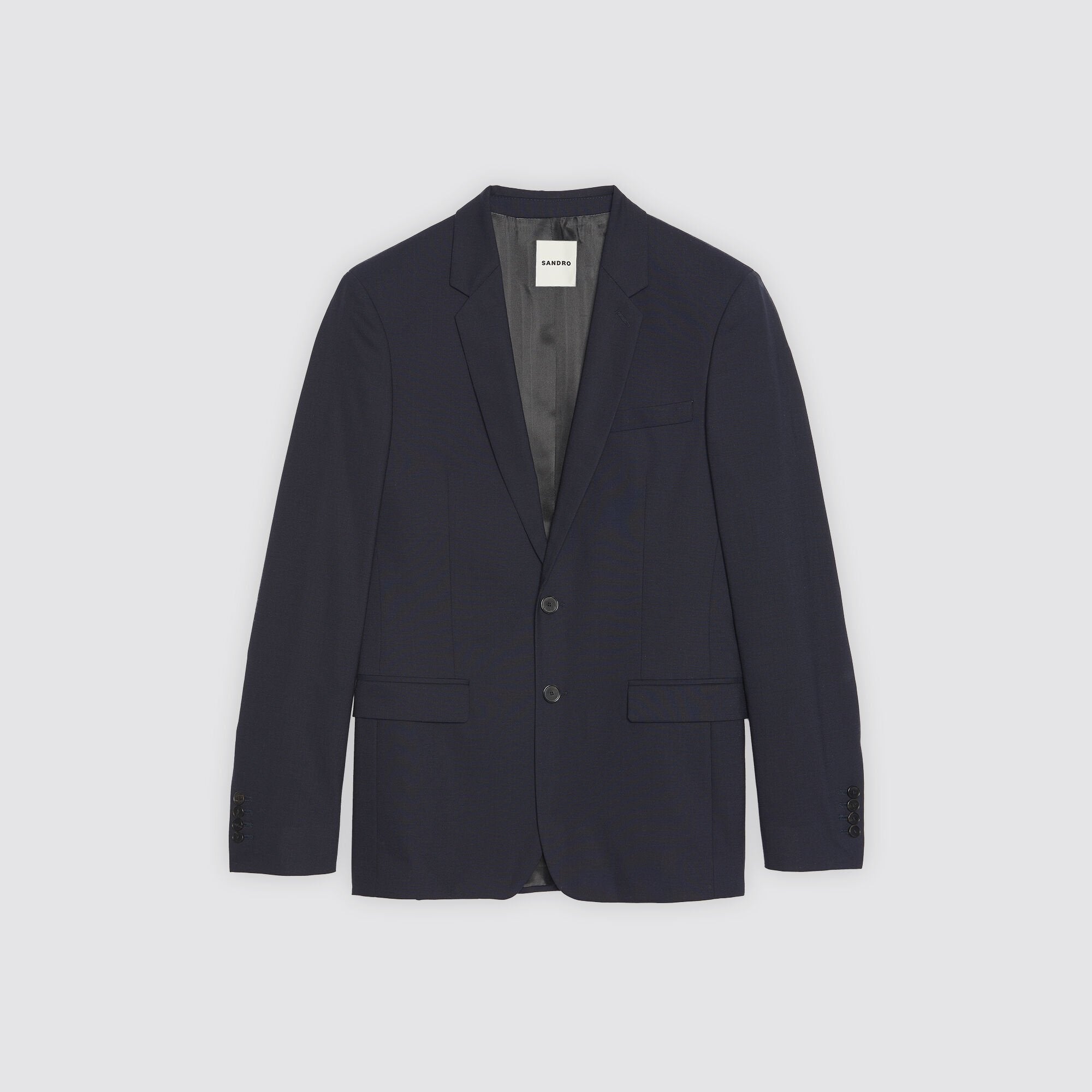 Classic wool suit jacket Navy Blue Sandro Men