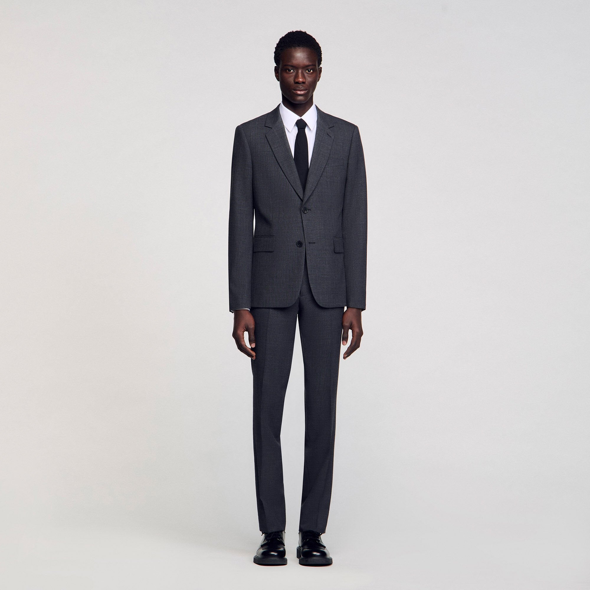 Wool suit jacket Mocked Grey Sandro Men